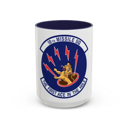 10th Missile SQ The First In The Hole (U.S. Air Force) Accent Coffee Mug 15oz Navy - Go Mug Yourself