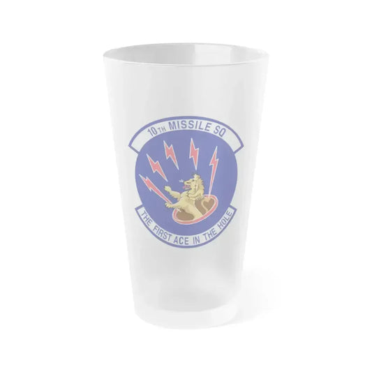 10th Missile SQ The First In The Hole (U.S. Air Force) Frosted Pint Glass 16oz 16oz Frosted - Go Mug Yourself