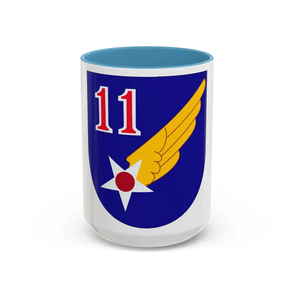 11 Air Force (U.S. Army) Accent Coffee Mug-15oz-Light Blue-Go Mug Yourself