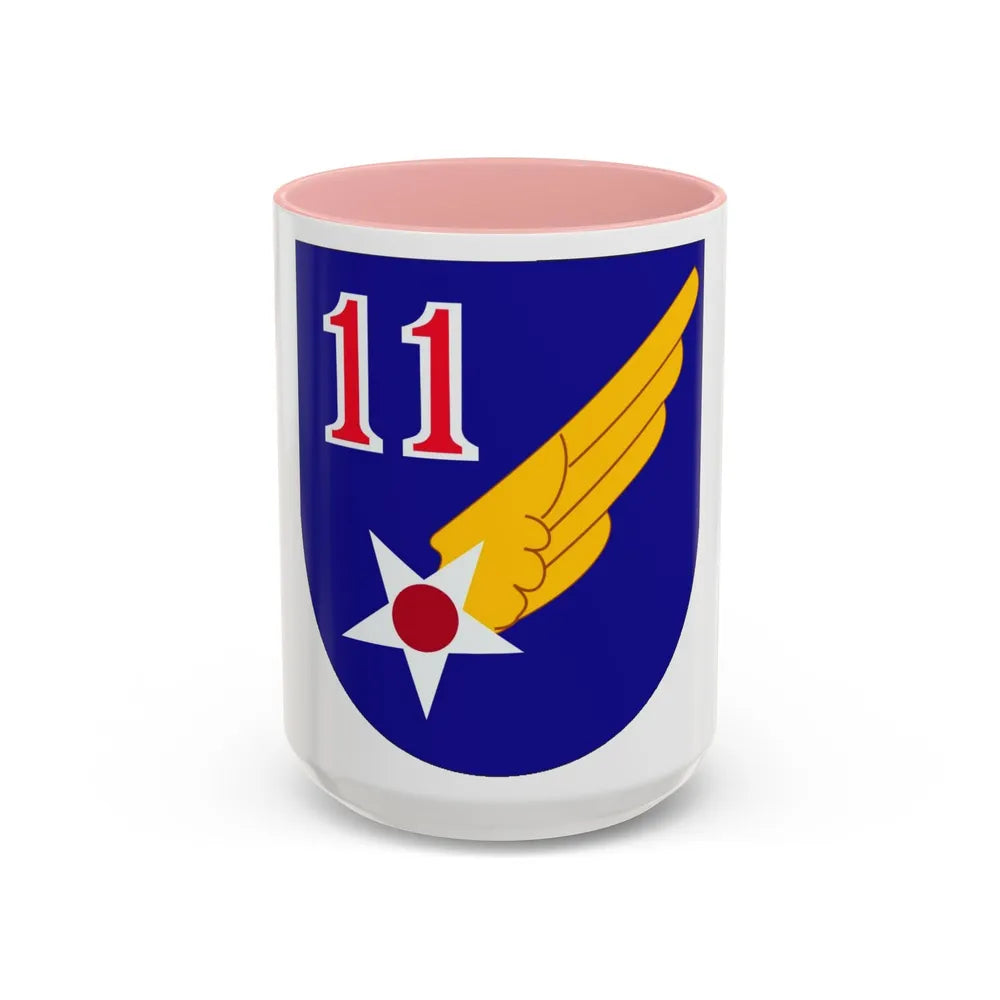 11 Air Force (U.S. Army) Accent Coffee Mug-15oz-Pink-Go Mug Yourself