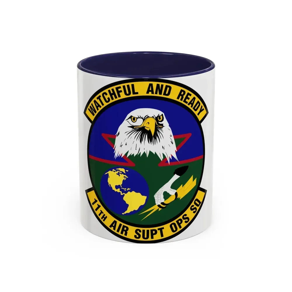 11 Air Support Operations Squadron ACC (U.S. Air Force) Accent Coffee Mug 11oz Navy - Go Mug Yourself