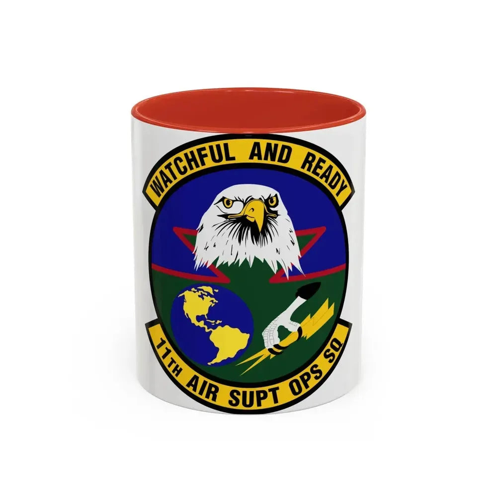 11 Air Support Operations Squadron ACC (U.S. Air Force) Accent Coffee Mug 11oz Red - Go Mug Yourself