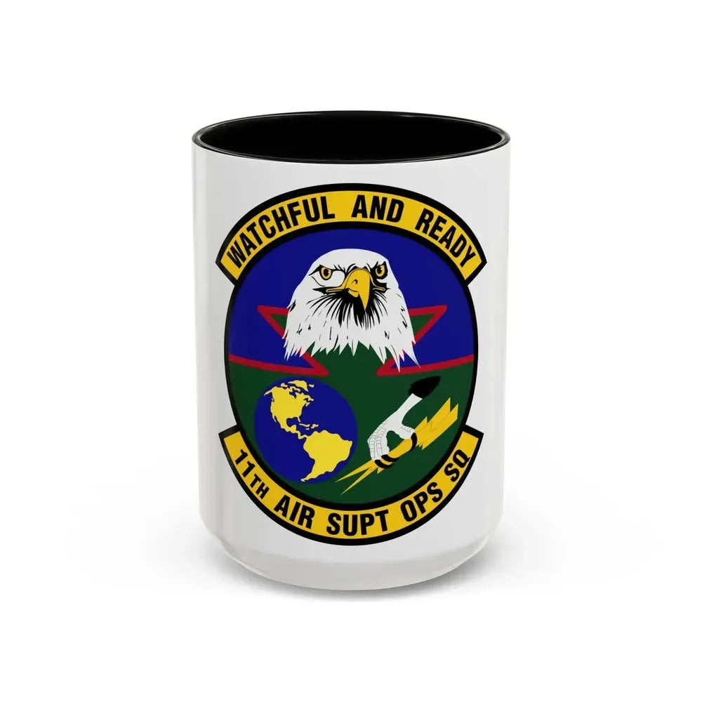11 Air Support Operations Squadron ACC (U.S. Air Force) Accent Coffee Mug 15oz Black - Go Mug Yourself