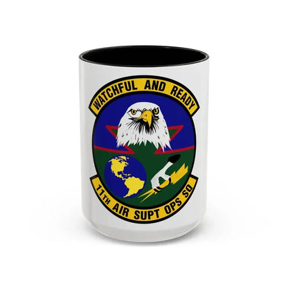 11 Air Support Operations Squadron ACC (U.S. Air Force) Accent Coffee Mug 15oz Black - Go Mug Yourself