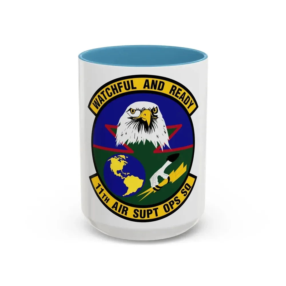 11 Air Support Operations Squadron ACC (U.S. Air Force) Accent Coffee Mug 15oz Light Blue - Go Mug Yourself