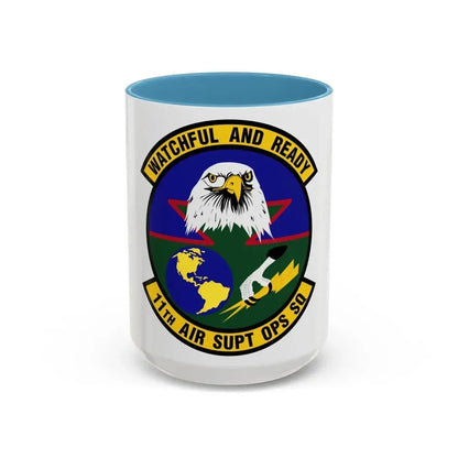11 Air Support Operations Squadron ACC (U.S. Air Force) Accent Coffee Mug 15oz Light Blue - Go Mug Yourself
