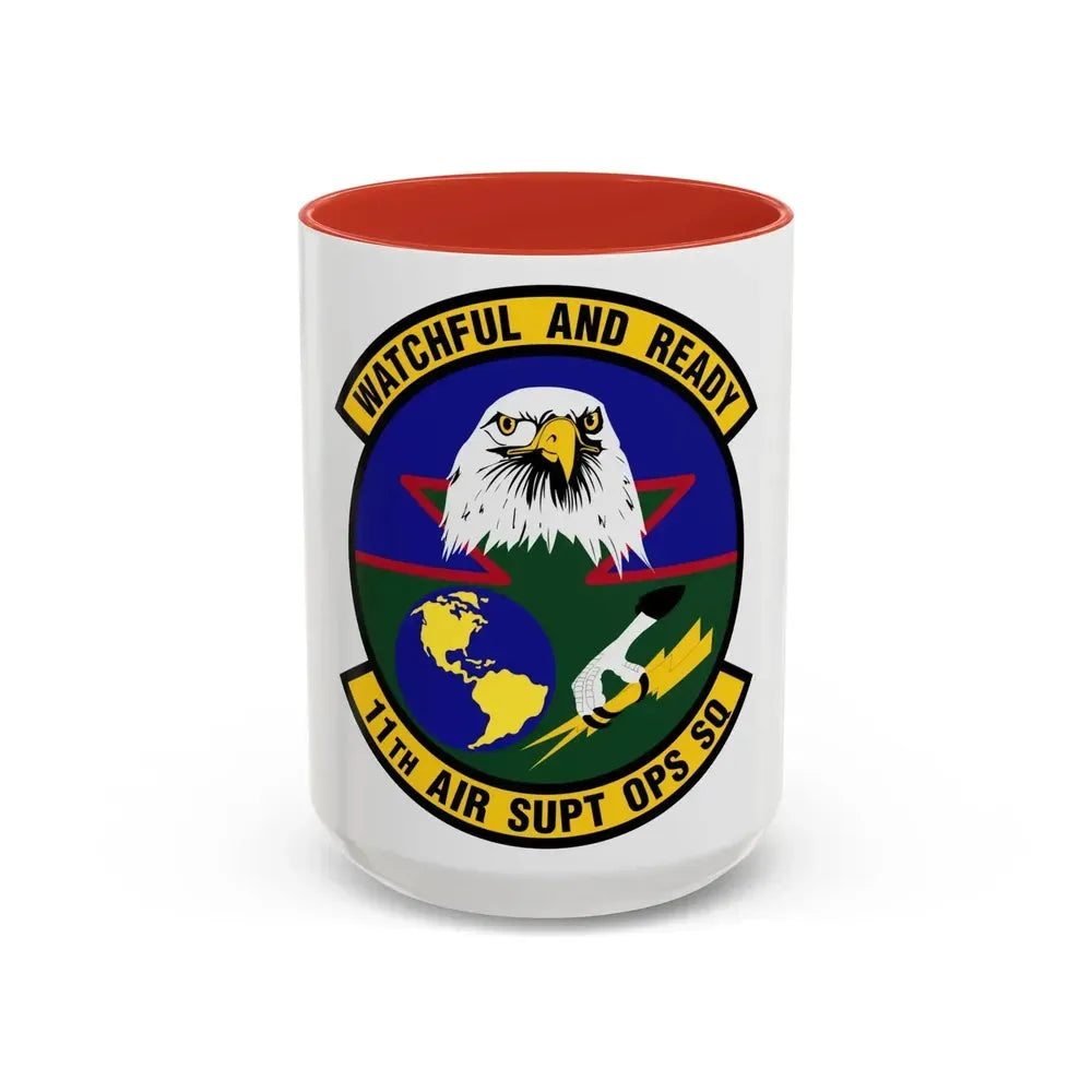11 Air Support Operations Squadron ACC (U.S. Air Force) Accent Coffee Mug 15oz Red - Go Mug Yourself