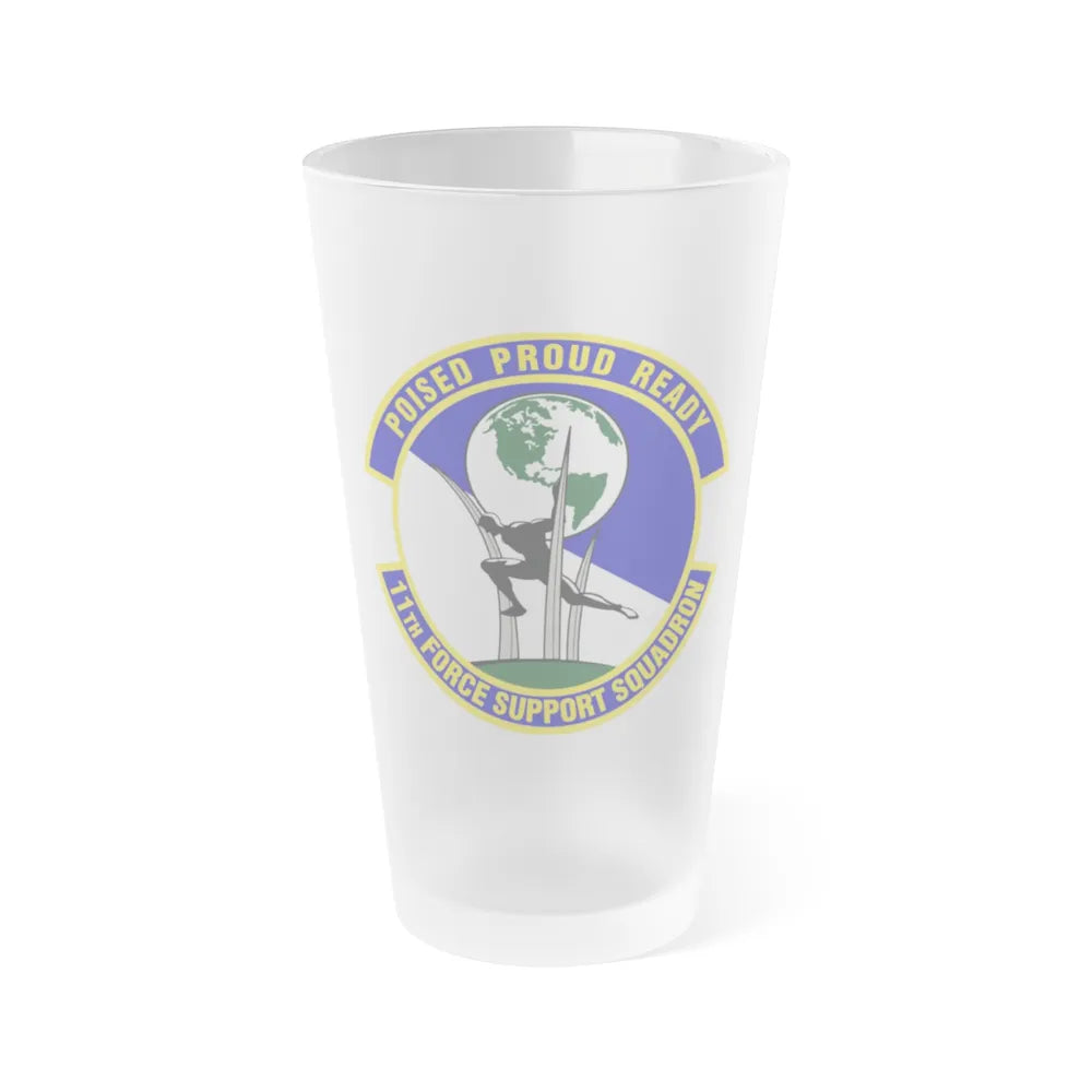 11 Force Support Squadron USAF (U.S. Air Force) Frosted Pint Glass 16oz-Go Mug Yourself