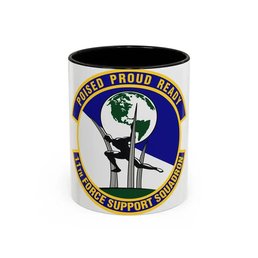 11 Force Support Squadron USAF (U.S. Air Force) Accent Coffee Mug 11oz Black - Go Mug Yourself