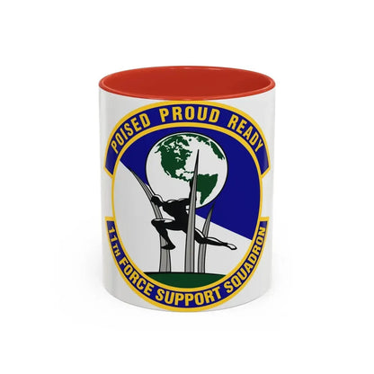 11 Force Support Squadron USAF (U.S. Air Force) Accent Coffee Mug 11oz Red - Go Mug Yourself