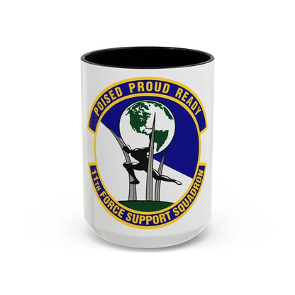 11 Force Support Squadron USAF (U.S. Air Force) Accent Coffee Mug 15oz Black - Go Mug Yourself