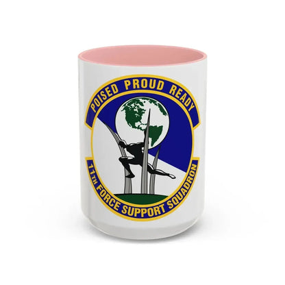 11 Force Support Squadron USAF (U.S. Air Force) Accent Coffee Mug 15oz Pink - Go Mug Yourself