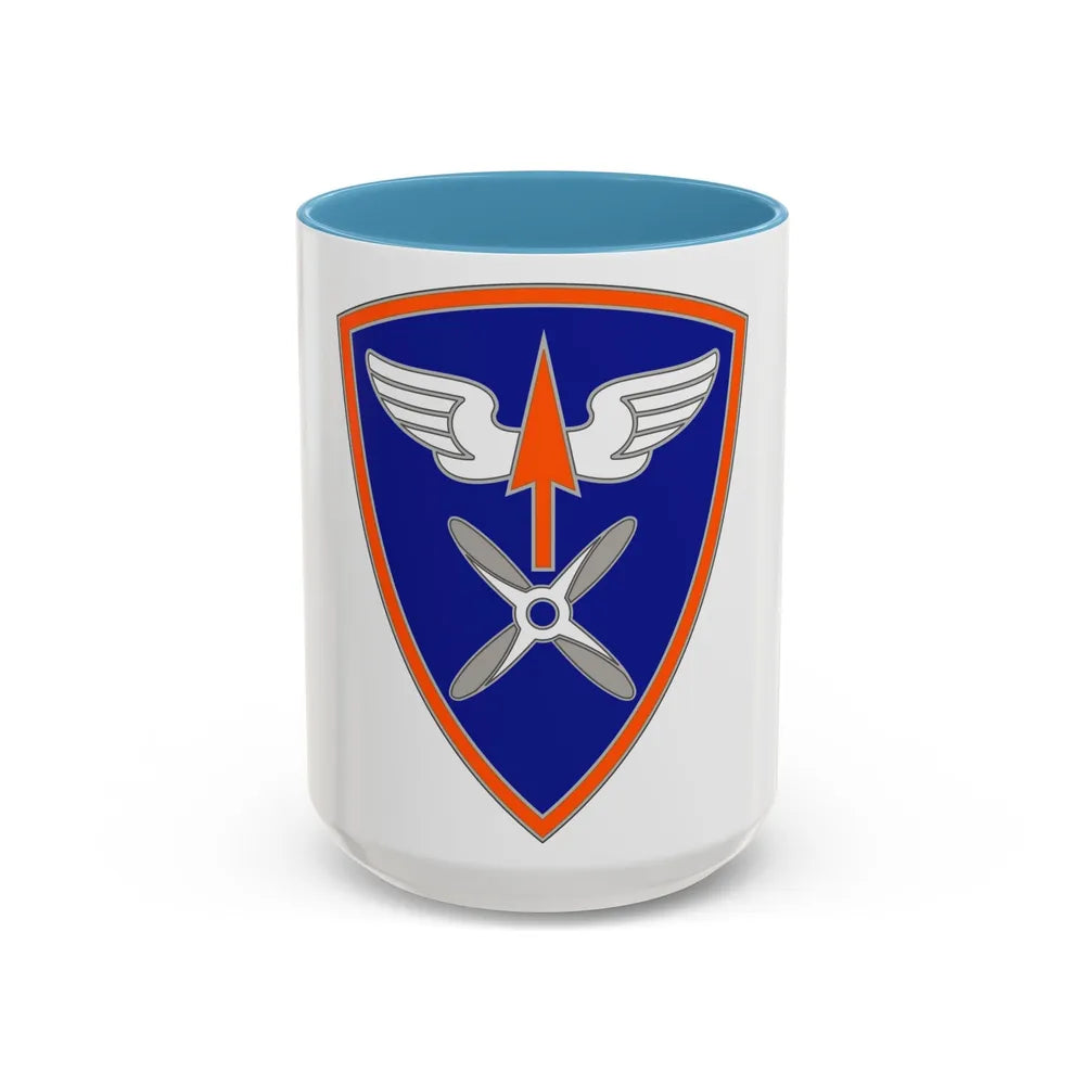 110 Aviation Brigade (U.S. Army) Accent Coffee Mug-15oz-Light Blue-Go Mug Yourself