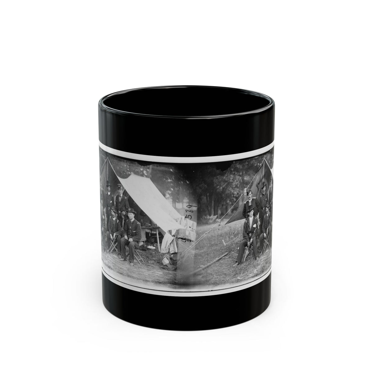 Antietam, Maryland. Group Of Federal Artillery Offices On Battlefield (U.S. Civil War) Black Coffee Mug