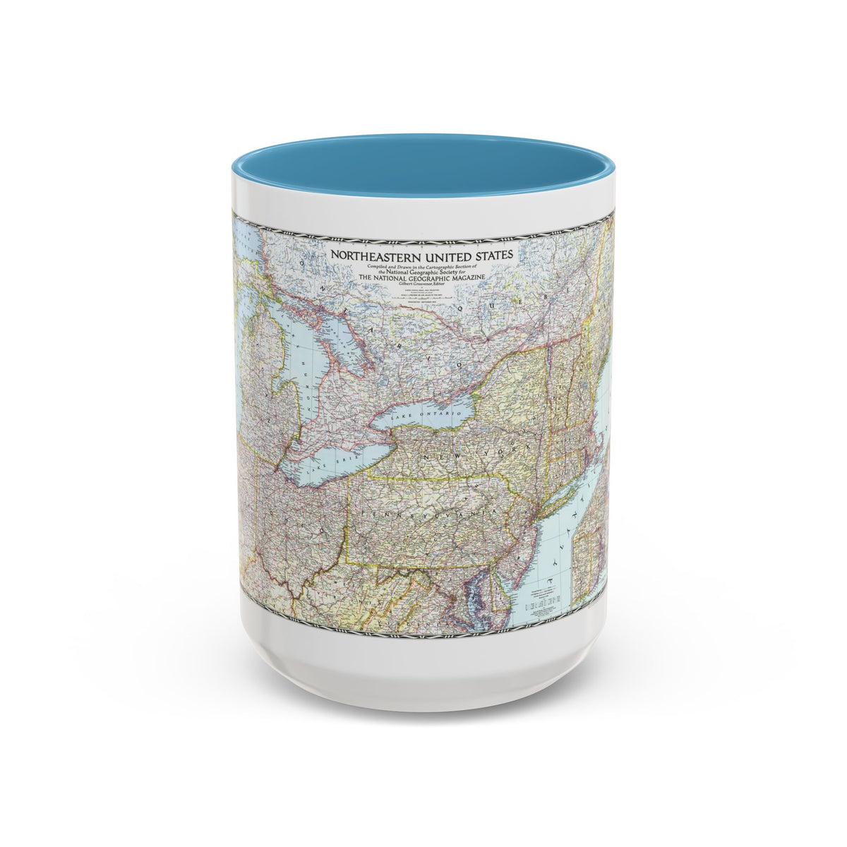 USA - Northeastern (1945) (Map) Accent Coffee Mug
