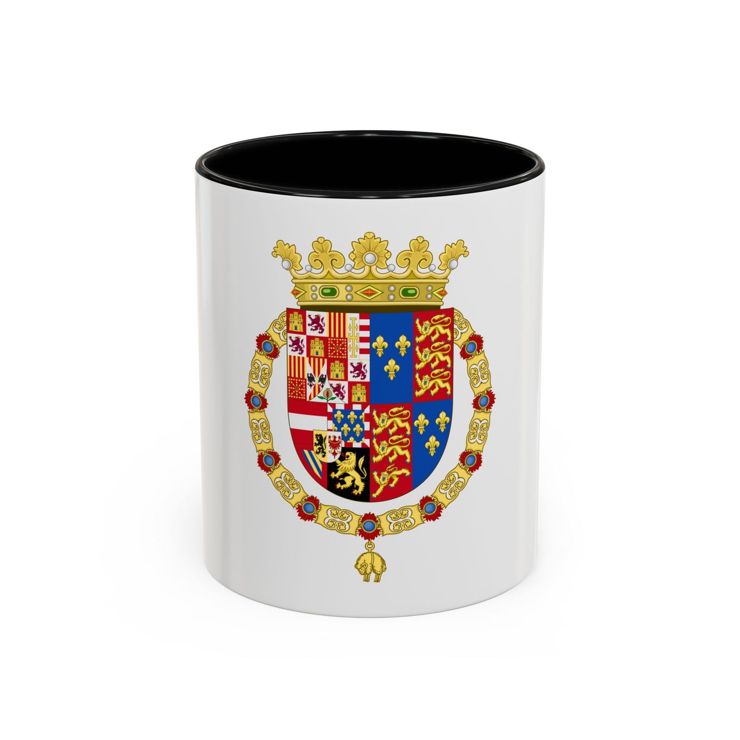 Coat of Arms of Philip II of Spain, English King Consort-Spanish Variant (1556-1558) - Accent Coffee Mug