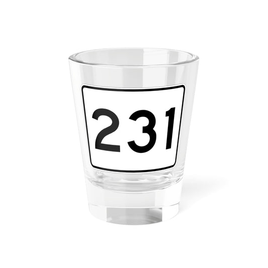 MA Route 231 (Massachusetts) (Road Sign) Shot Glass 1.5oz