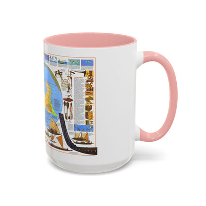 Pacific - Discoverers of the (1974) (Map) Accent Coffee Mug