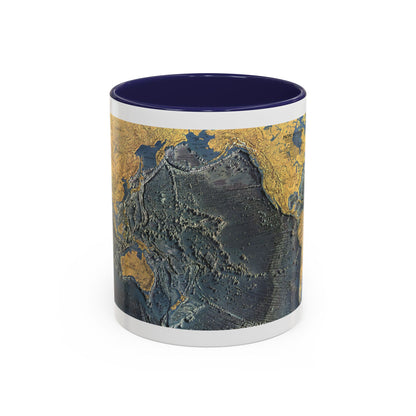 Pacific Ocean Floor (1969) (Map) Accent Coffee Mug