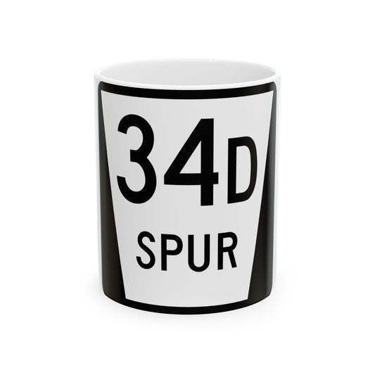 N SPUR 34D (Nebraska) (Road Sign) White Coffee Mug