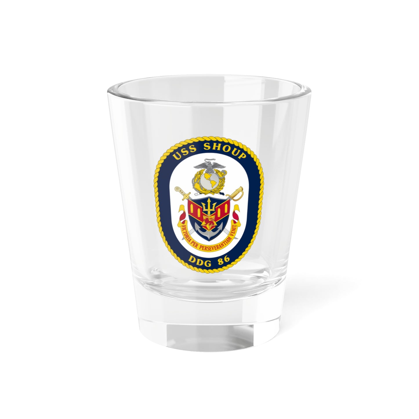 USS Shoup DDG 86 Crest (U.S. Navy) Shot Glass 1.5oz