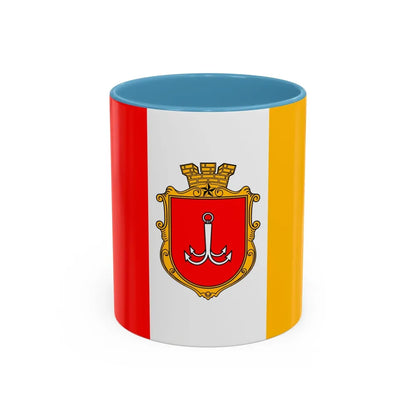 Flag of Odessa Ukraine - Accent Coffee Mug-11oz-Light Blue-Go Mug Yourself