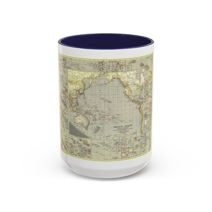 Pacific Ocean (1936) (Map) Accent Coffee Mug
