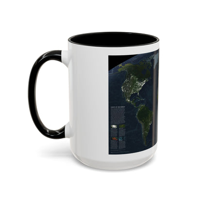 World Map - Earth at Night (2004) (Map) Accent Coffee Mug