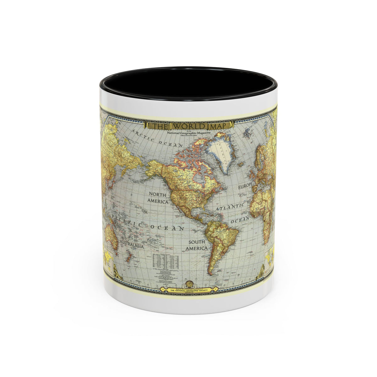 World Map (1943) (Map) Accent Coffee Mug