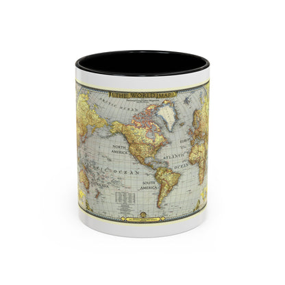 World Map (1943) (Map) Accent Coffee Mug