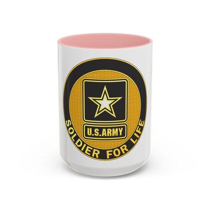 Soldier for Life Lapel Button (U.S. Army) Accent Coffee Mug