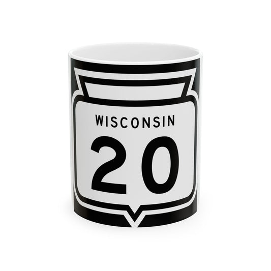 WIS 20 1958 (Wisconsin) (Road Sign) White Coffee Mug