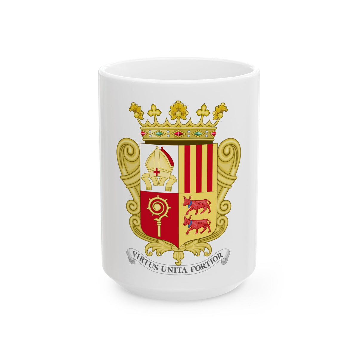 Historical Coat of Arms of French Prince of Andorra - White Coffee Mug