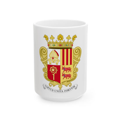 Historical Coat of Arms of French Prince of Andorra - White Coffee Mug