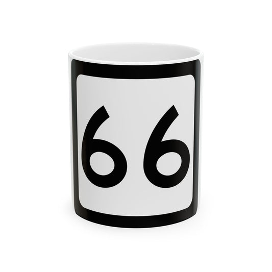 WV-66 (Virginia) (Road Sign) White Coffee Mug-11oz-Go Mug Yourself