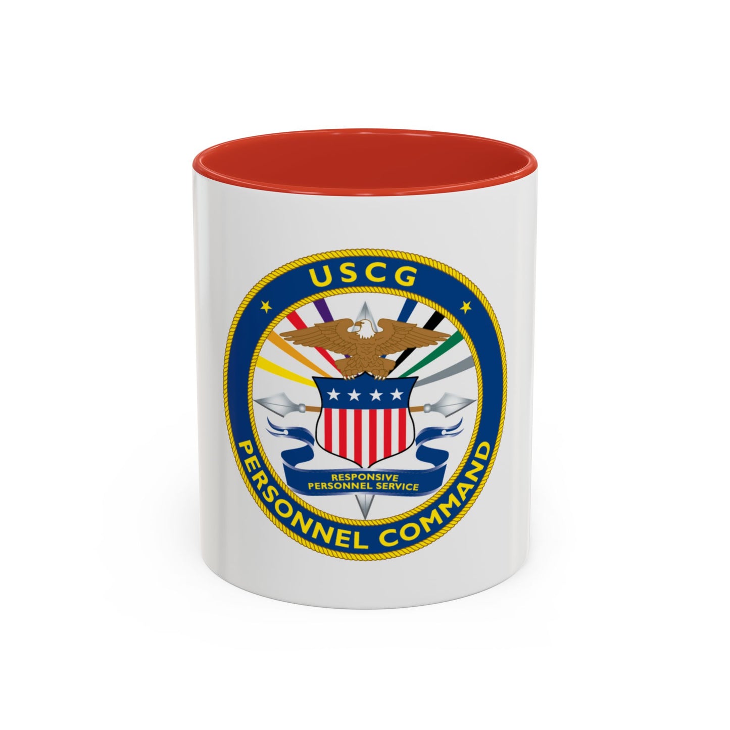 USCG Personnel Command (U.S. Coast Guard) Accent Coffee Mug