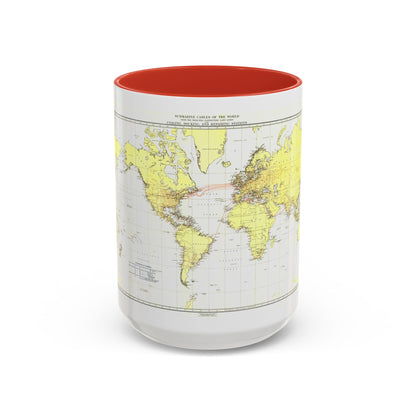Submarine Cables of the World (1896) (Map) Accent Coffee Mug
