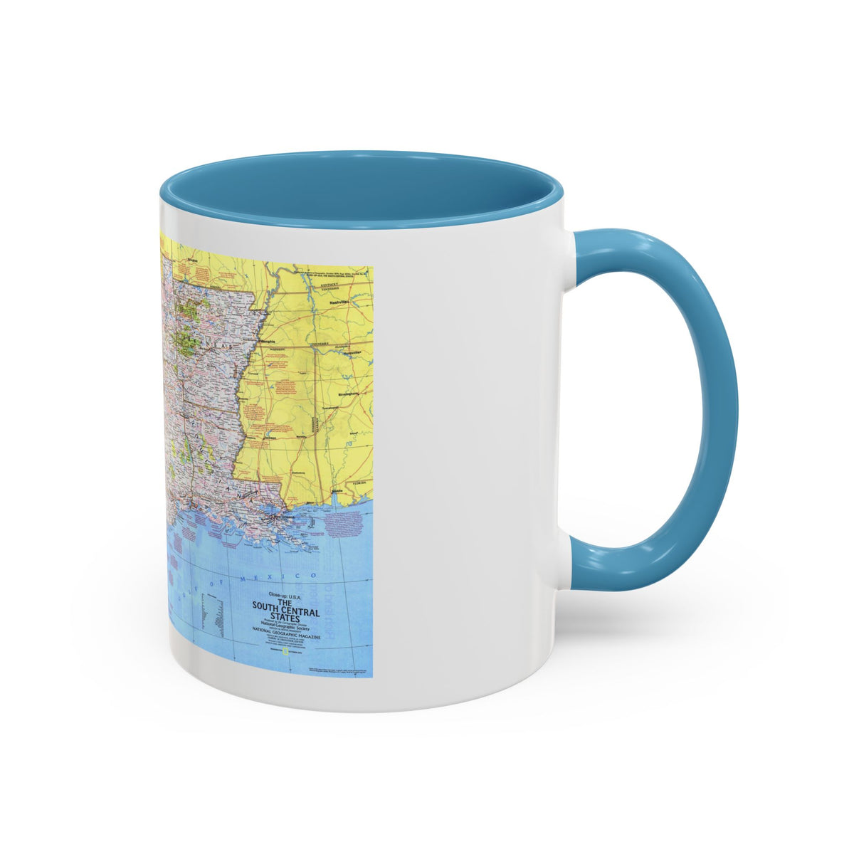USA - South Central States 1 (1974) (Map) Accent Coffee Mug