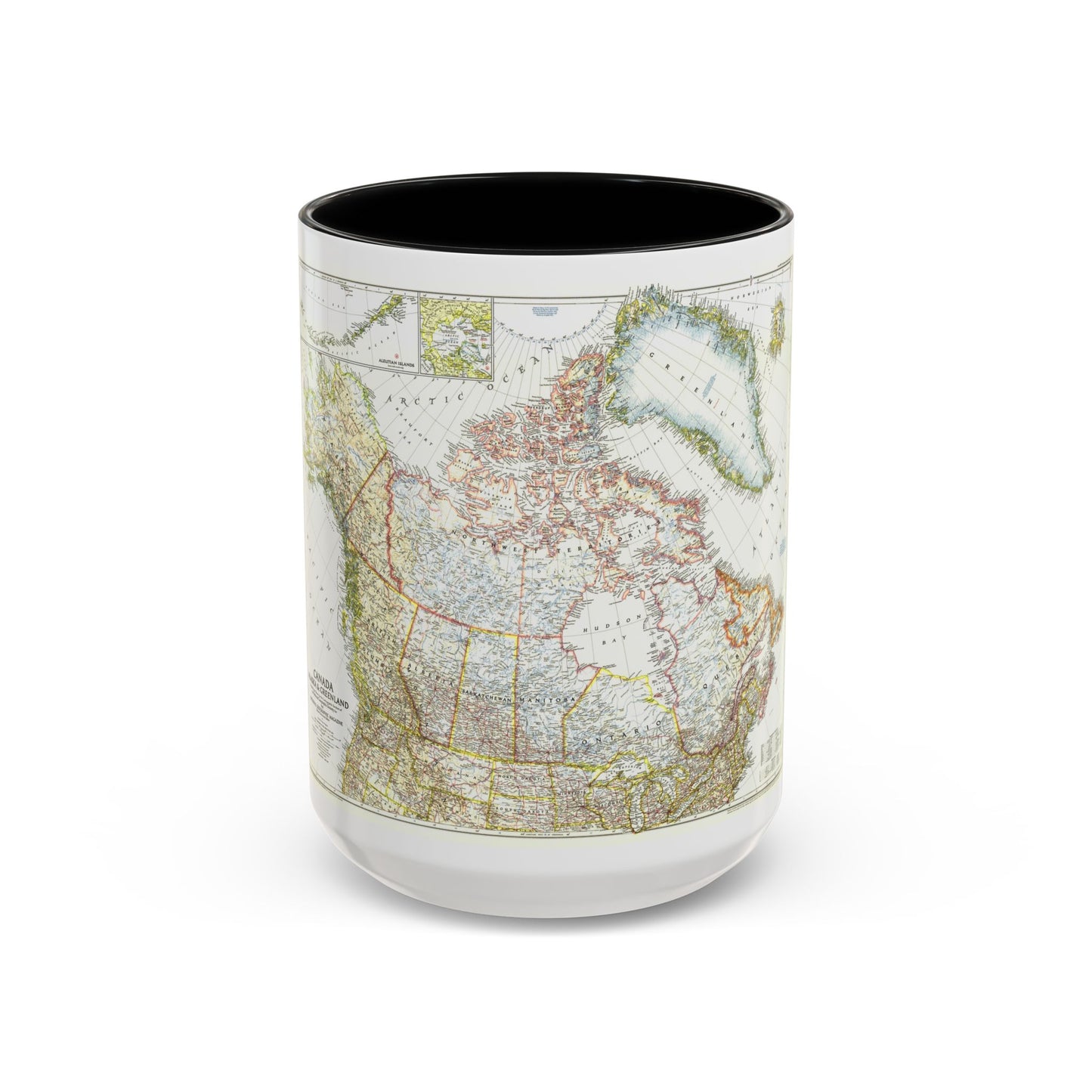 North America - Canada, Alaska, Greenland (1947) (Map) Accent Coffee Mug