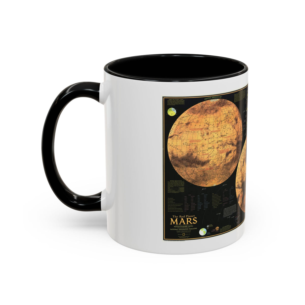 Space - MARS The Red Planet (1973) (Map) Accent Coffee Mug