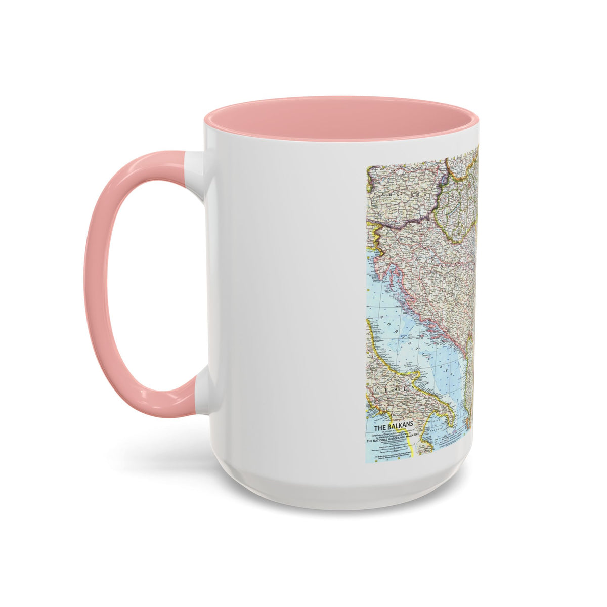 Europe - The Balkans (1962) (Map) Accent Coffee Mug