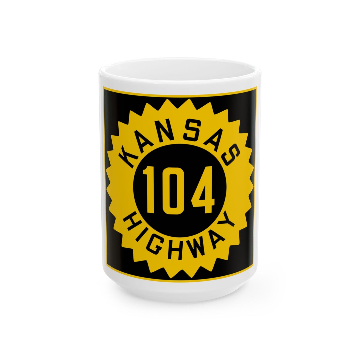 K-104 1926 (Kansas) (Road Sign) White Coffee Mug