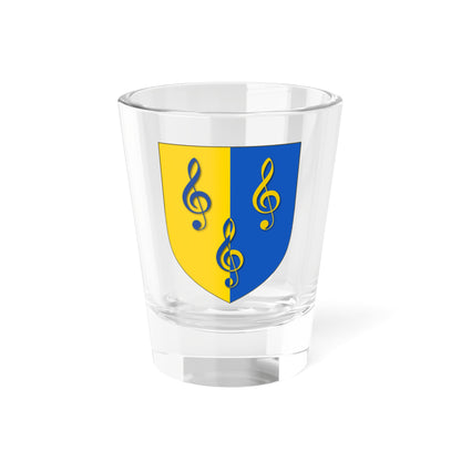 Escutcheon of Andrew Lloyd Webber Baron Lloyd-Webber KG (United Kingdom) (Coat of Arms) Shot Glass 1.5oz