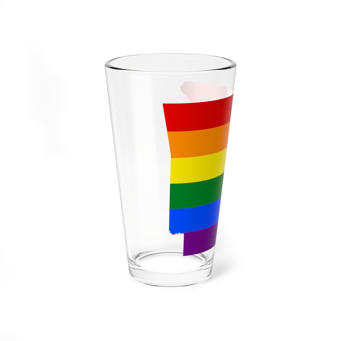 LGBT flag map of Arkansas (United States) Pint Glass 16oz
