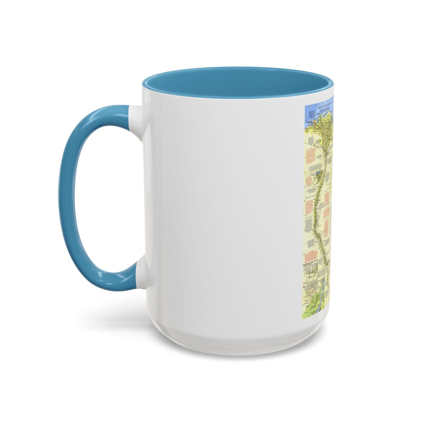 Egypt - Nile Valley, Land of the Pharaohs (1965) (Map) Accent Coffee Mug