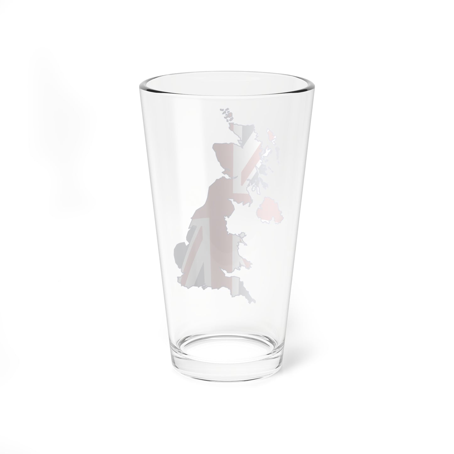 UK Outline and Flag (United Kingdom) Pint Glass 16oz
