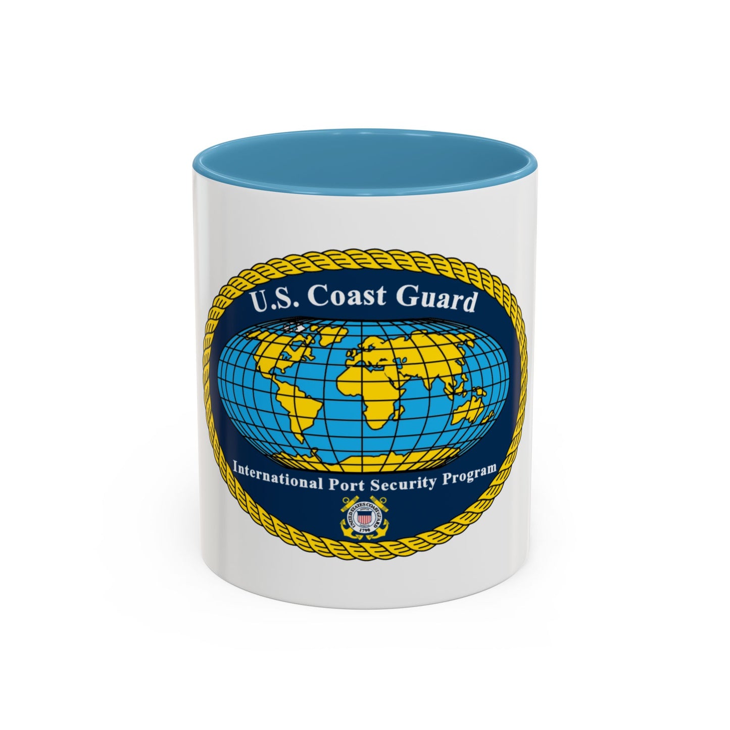 USCG International Port Security Program (U.S. Coast Guard) Accent Coffee Mug