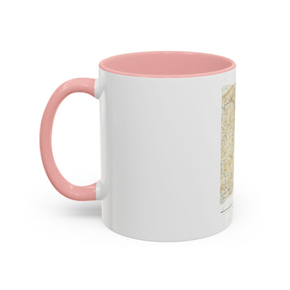USA - North Carolina, Tennessee (1889) (Map) Accent Coffee Mug