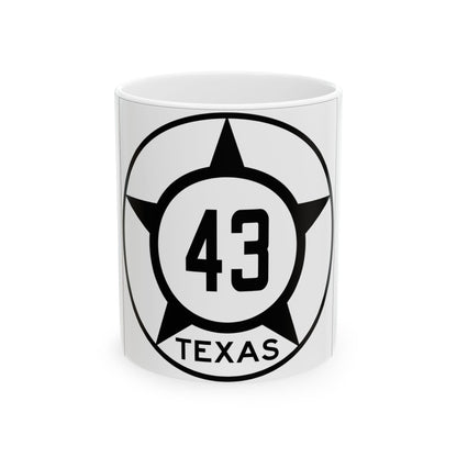 Old Texas 43 (Texas) (Road Sign) White Coffee Mug