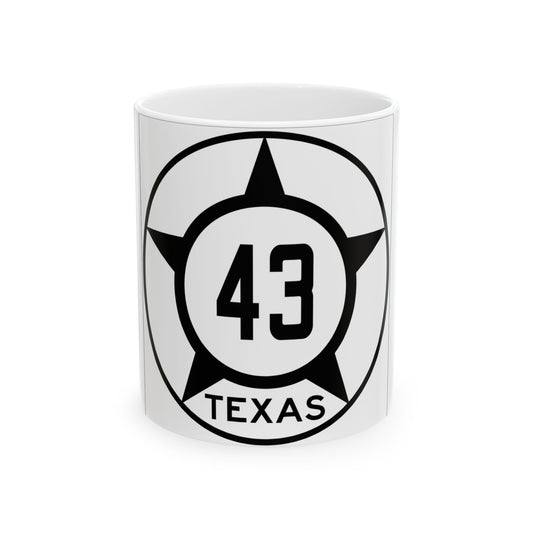 Old Texas 43 (Texas) (Road Sign) White Coffee Mug